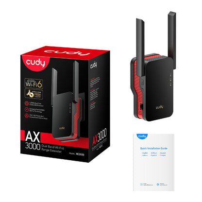 Cudy Dual Band WiFi 6 3000Mbps Gigabit Range Extender | RE3000
