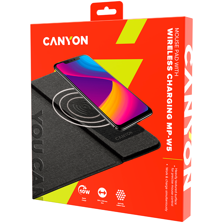 Canyon Wireless Charging Mouse Pad MP-W5 - Black