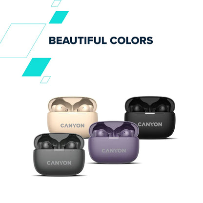 Canyon OnGo TWS-10 ANC+ENC True Wireless Earbuds - Grey