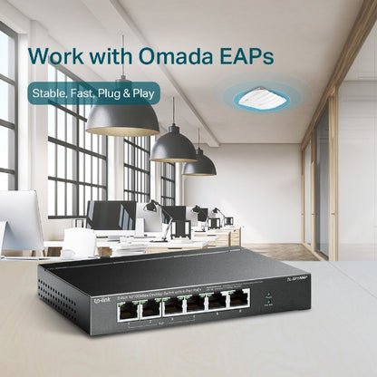 TP-Link 6-Port 10/100Mbps Desktop Switch with 4-Port PoE+ - TL-SF1006P
