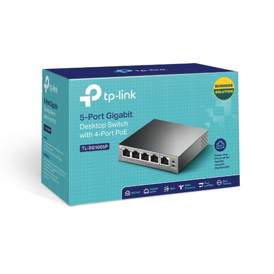TP-Link 5-Port Gigabit Desktop Switch with 4-Port PoE+ - TL-SG1005P