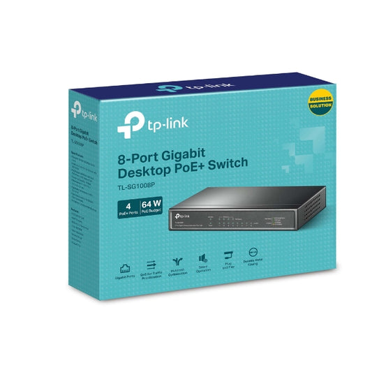TP-Link 8-Port Gigabit Desktop Switch with 4-Port PoE+ - TL-SG1008P