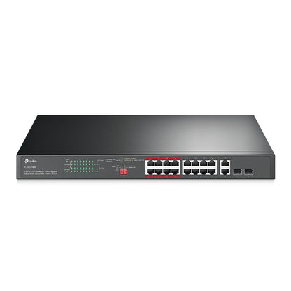 TP-Link 16-Port 10/100 Mbps + 2-Port Gigabit Rackmount Switch - TL-SL1218MP