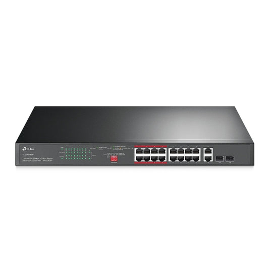 TP-Link 16-Port 10/100 Mbps + 2-Port Gigabit Rackmount Switch - TL-SL1218MP
