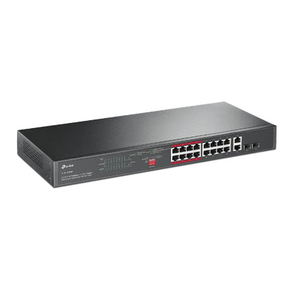 TP-Link 16-Port 10/100 Mbps + 2-Port Gigabit Rackmount Switch - TL-SL1218MP