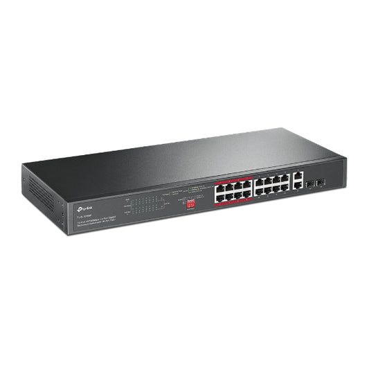 TP-Link 16-Port 10/100 Mbps + 2-Port Gigabit Rackmount Switch - TL-SL1218MP