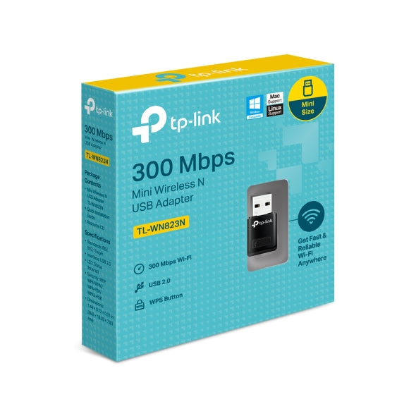 TP-Link 300Mbps Mini Wireless N USB Adapter - TL-WN823N