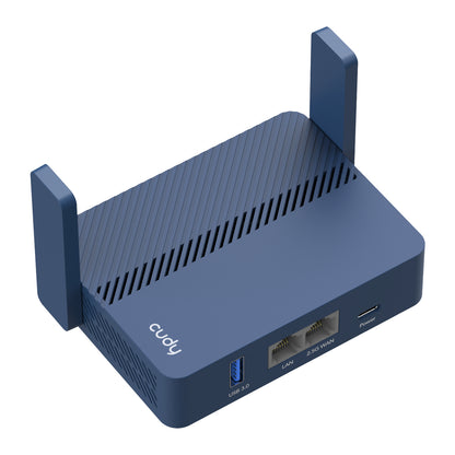 Cudy AX3000 2.5G Wi-Fi 6 Mini VPN Travel Router – Navy Blue