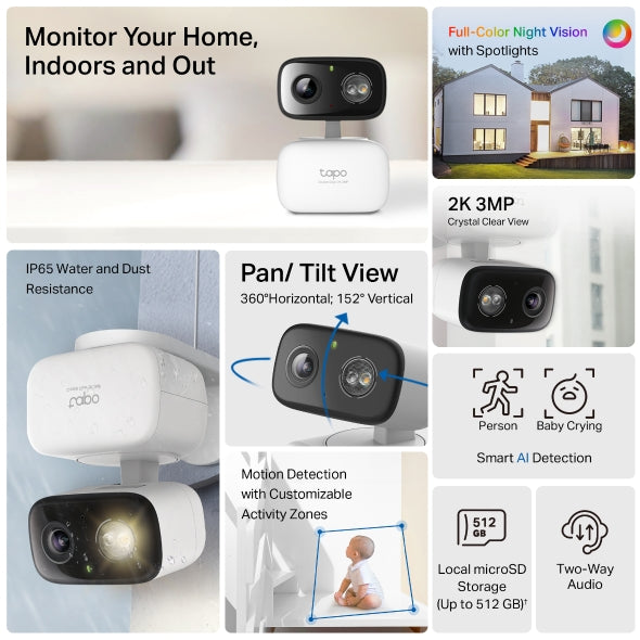 Tapo Indoor/Outdoor Home Security Wi-Fi Camera - Tapo C216