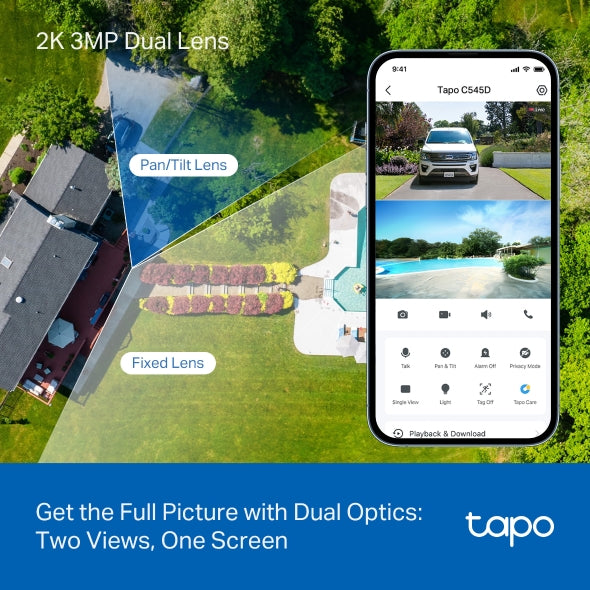 Tapo Outdoor Dual Lens Pan/Tilt Security Camera - Tapo C545D