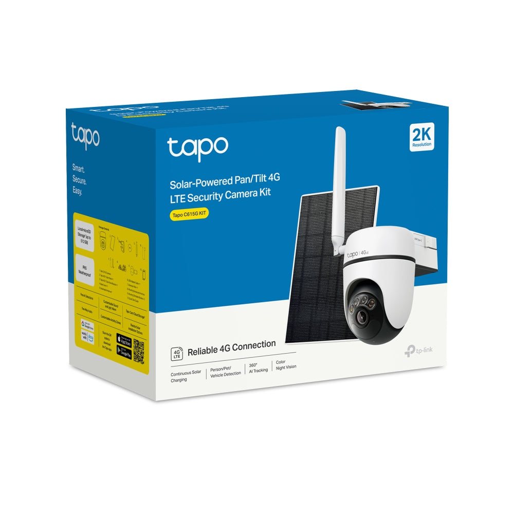 Tapo Solar-Powered Pan/Tilt 4G LTE Security Camera Kit - C615G KIT