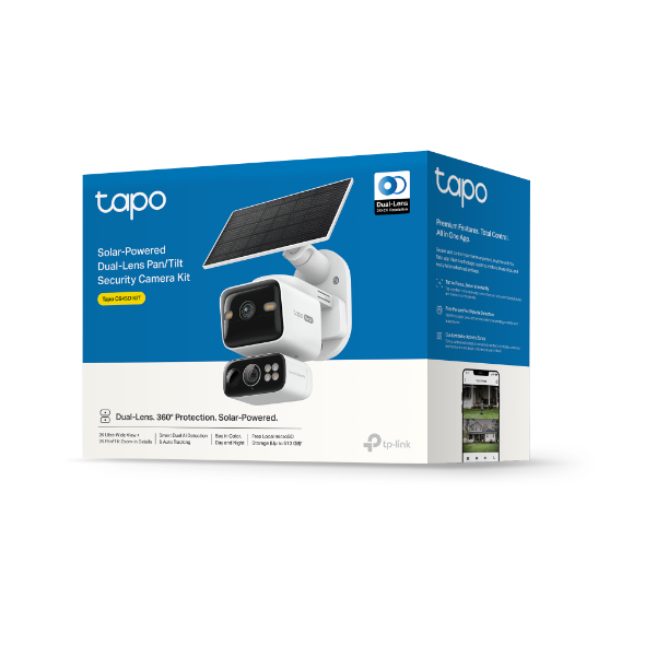 Tapo Solar-Powered Dual-Lens Pan/Tilt Security Camera Kit - Tapo C645D KIT