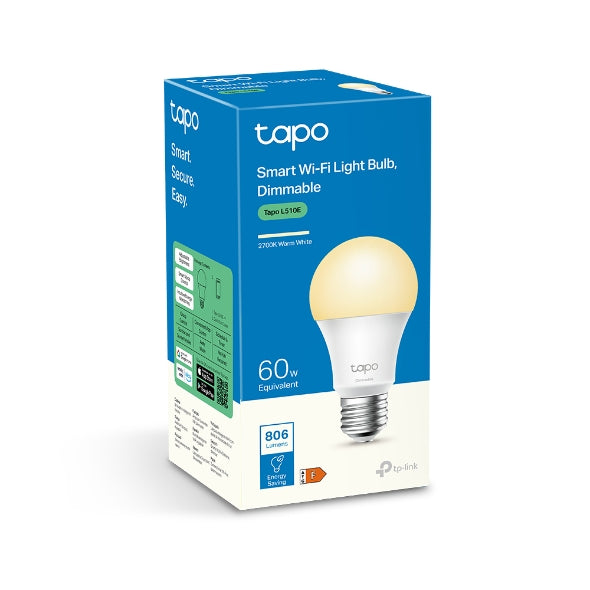 Tapo Smart Wi-Fi Light Bulb, Dimmable - Tapo L510E