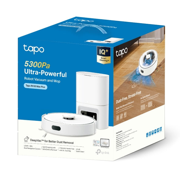 Tapo Hyper Suction Robot Vacuum & Mop + Smart Auto-Empty Dock - Tapo RV30 Max Plus