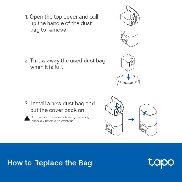 Tapo Robot Vacuum Disposable Dust Bag (5 Pcs) - Tapo RVA202