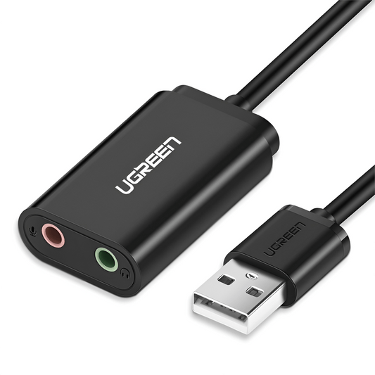 UGREEN USB to 3.5mm External Stereo Sound Adapter – Black