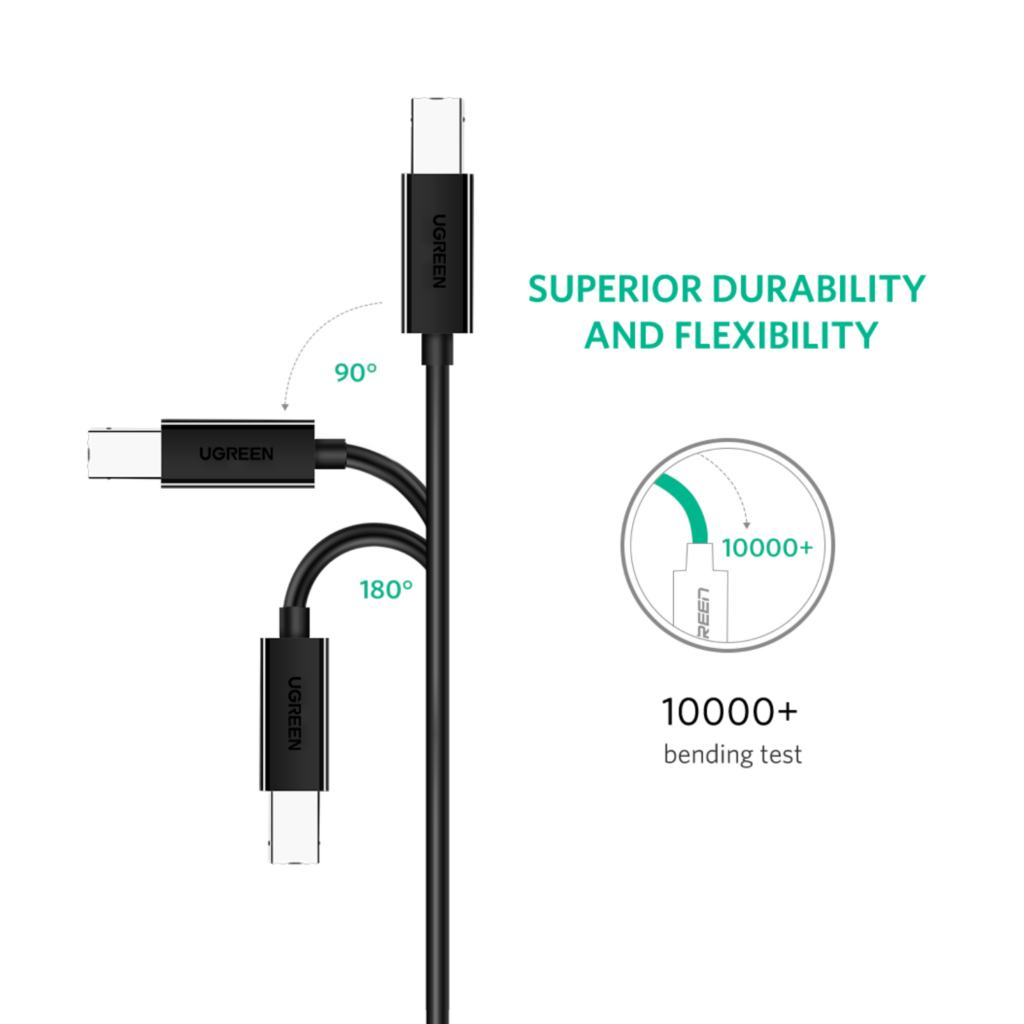 UGreen USB Type-C to B Male Printing Cable 2m – Black
