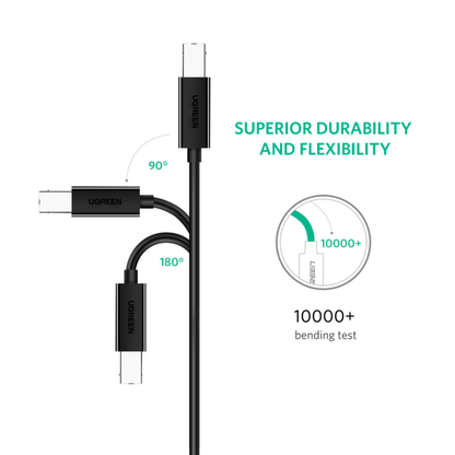 UGreen USB Type-C to B Male Printing Cable 2m – Black