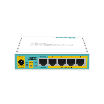MikroTik hEX PoE Lite - 5 Port Ethernet, 4 PoE Router