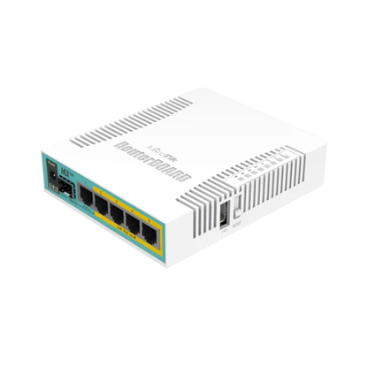 MikroTik hEX PoE - 5 Port Gigabit, 1 SFP PoE Out Desktop Router