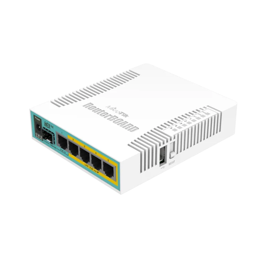 MikroTik hEX PoE - 5 Port Gigabit, 1 SFP PoE Out Desktop Router