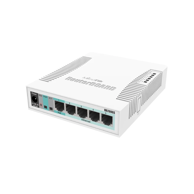 MikroTik RB260GS - 5 Port Gigabit, 1 x SFP Smart Switch