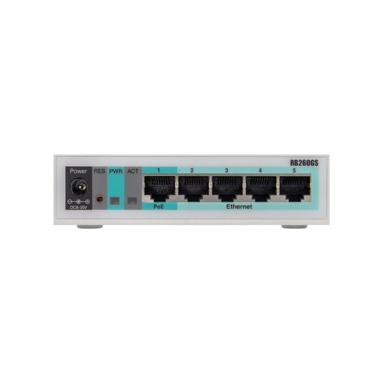 MikroTik RB260GS - 5 Port Gigabit, 1 x SFP Smart Switch
