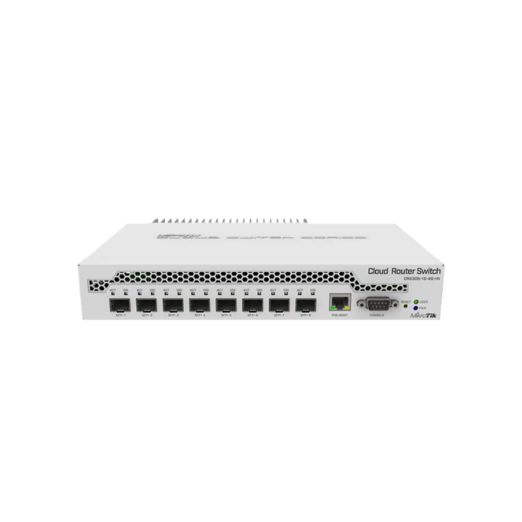 MikroTik CRS309-1G-8S+IN - 8 x SFP+ 10Gbps Ports, 1  x Gigabit Port Cloud Router Switch