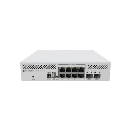 MikroTik CRS310-8G+2S+IN - 8 x 2.5Gbps Ethernet Ports, 2 x 10Gbps SFP+ Ports Cloud Router Switch