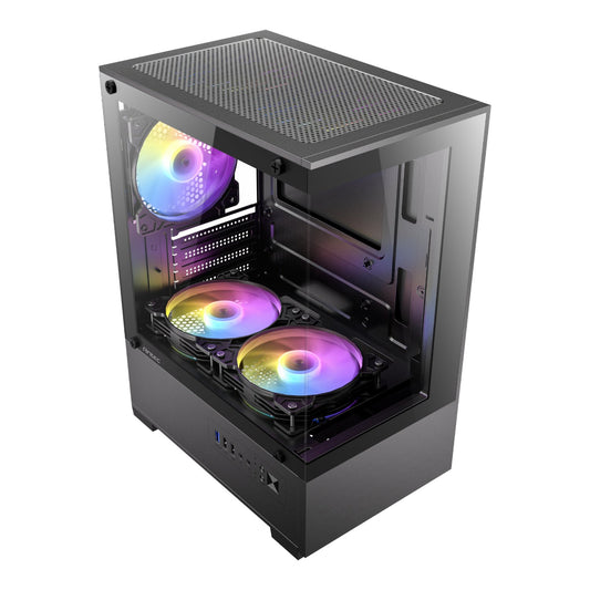 Antec VCX100M RGB Elite ATX, Micro-ATX, ITX Mini Tower Gaming Chassis