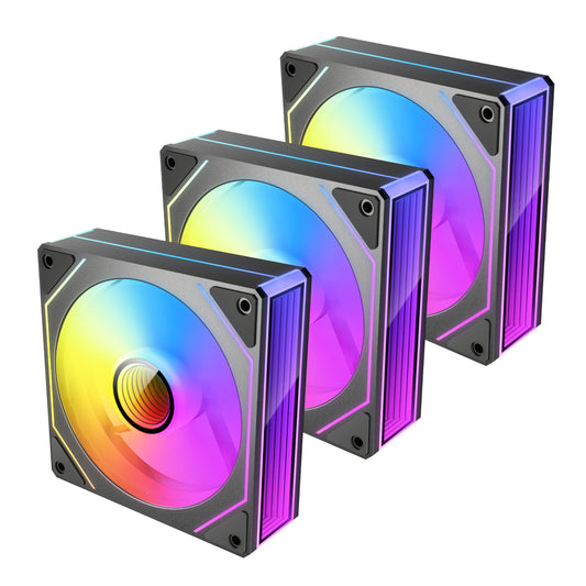 Antec VISION PWM 120mm ARGB Infinity Mirror Case Fan 3 Pack Black
