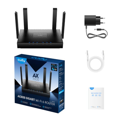 Cudy Dual Band WiFi 6 3000Mbps 5dBi Gigabit Mesh Router | WR3000