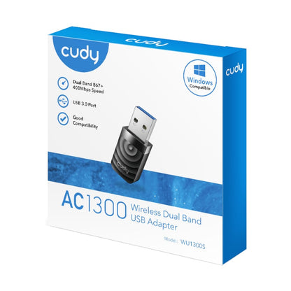Cudy Dual Band WiFi 5 1300Mbps USB 3.0 Adapter | WU1300S