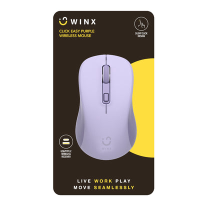 WINX CLICK Easy 1600DPI 2.4GHz Wireless Mouse – Purple