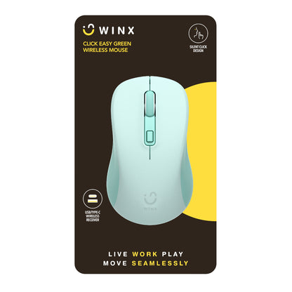 WINX CLICK Easy 1600DPI 2.4GHz Wireless Mouse – Green