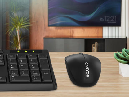 Canyon SET-W01 Keyboard+Mouse Wireless - Black