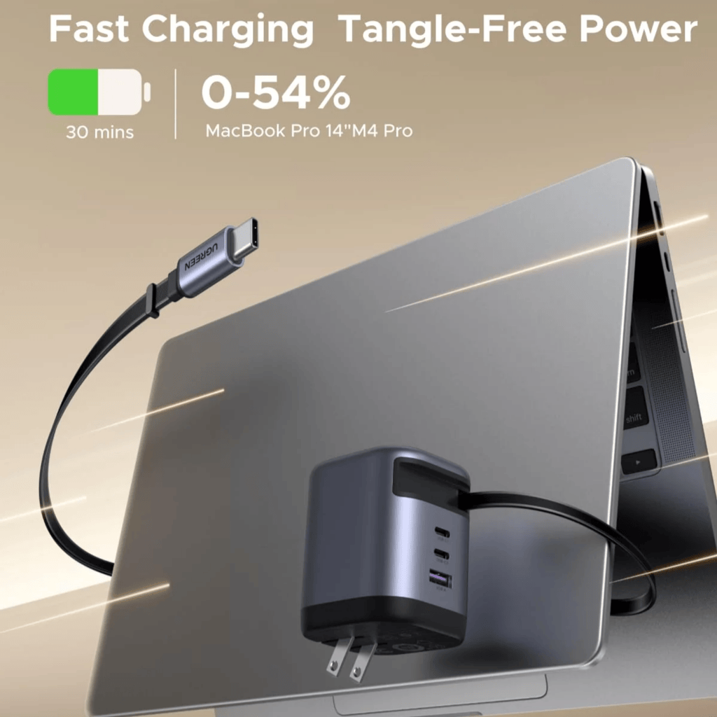 UGREEN Nexode 100W Charger with Retractable USB Type-C Cable