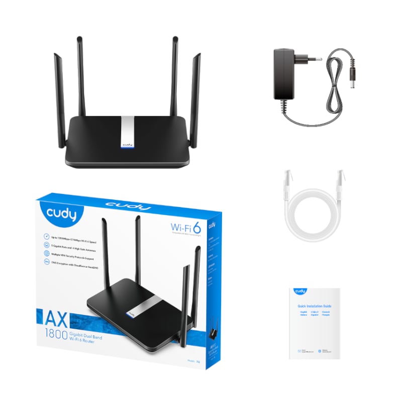 Cudy X6 AX1800 Gigabit Dual Band Smart WiFi 6 Router