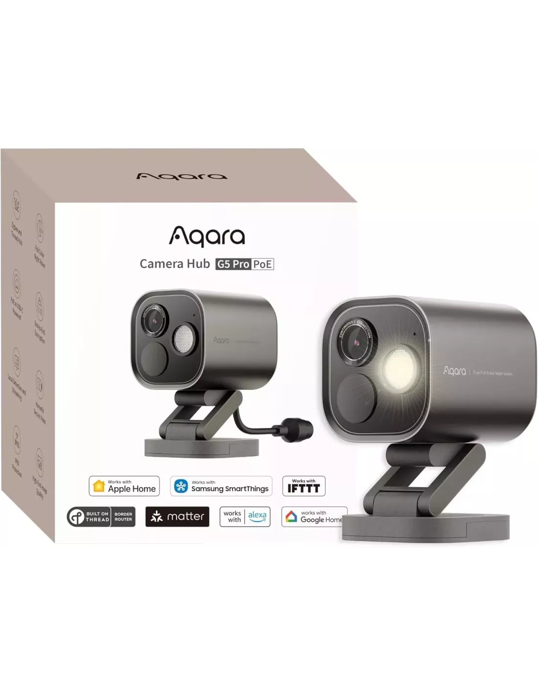 Aqara Camera Hub G5 Pro - Grey, Wired - Aqara Hub Not Required