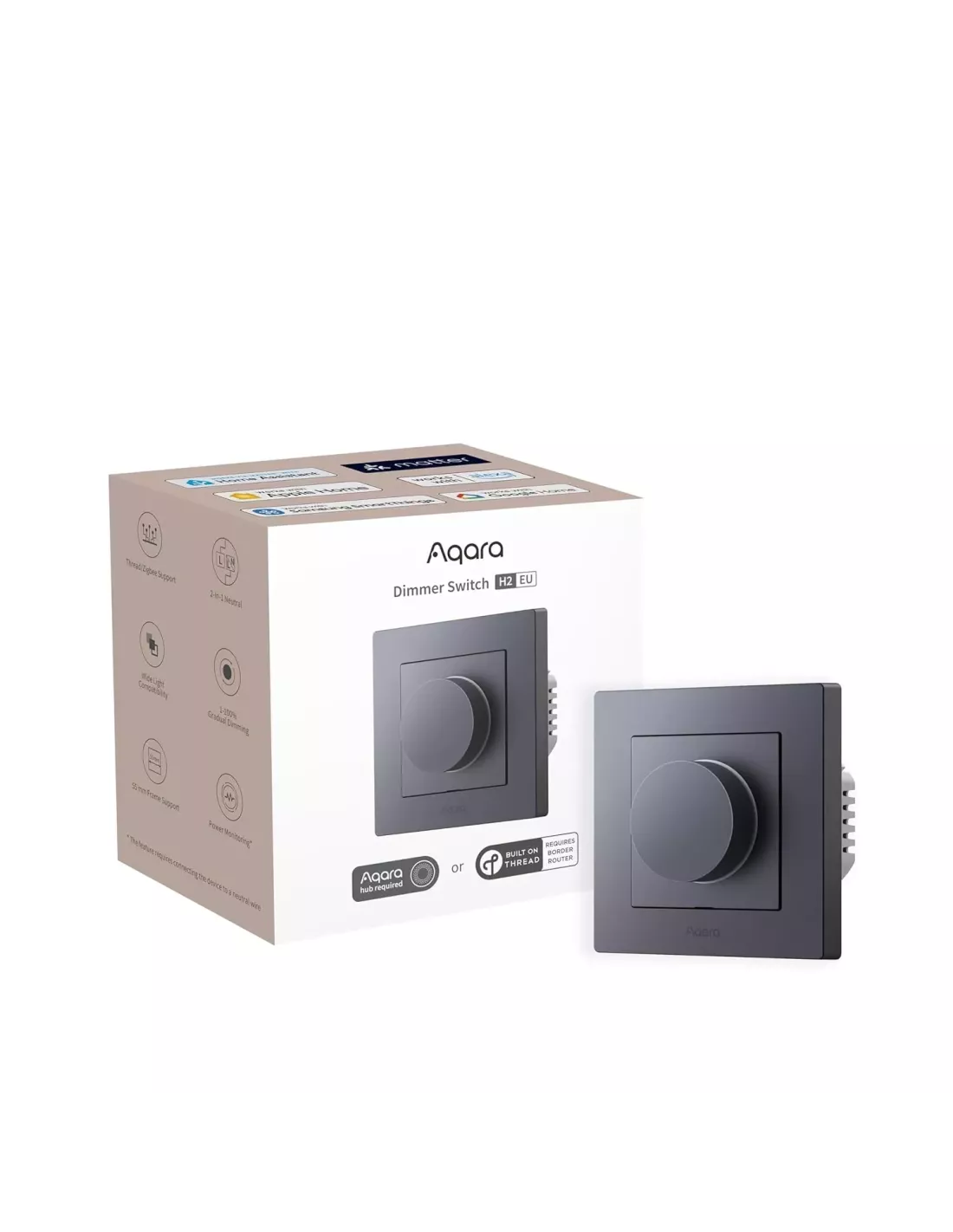 Aqara Dimmer Switch H2 EU - Grey - Aqara Hub Not Required