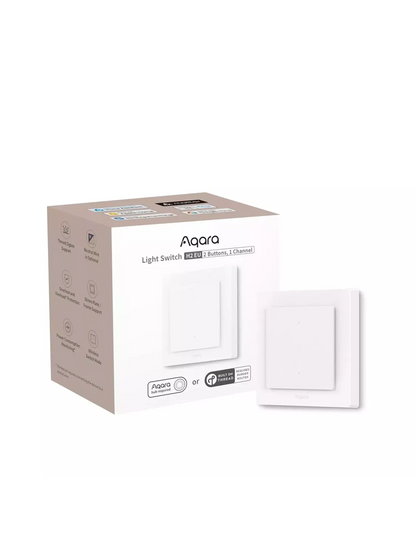 Aqara Light Switch H2 EU - 2 Buttons, 1 Channel - Aqara Hub Required