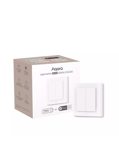 Aqara Light Switch H2 EU - 4 Buttons, 2 Channel - Aqara Hub Required