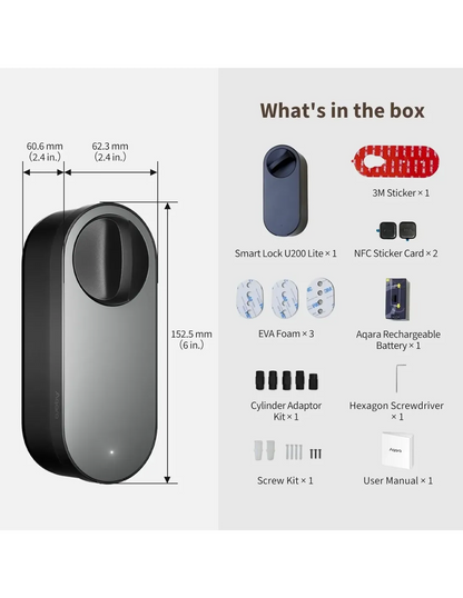 Aqara Smart Lock U200 Lite - Black - Aqara Hub Required