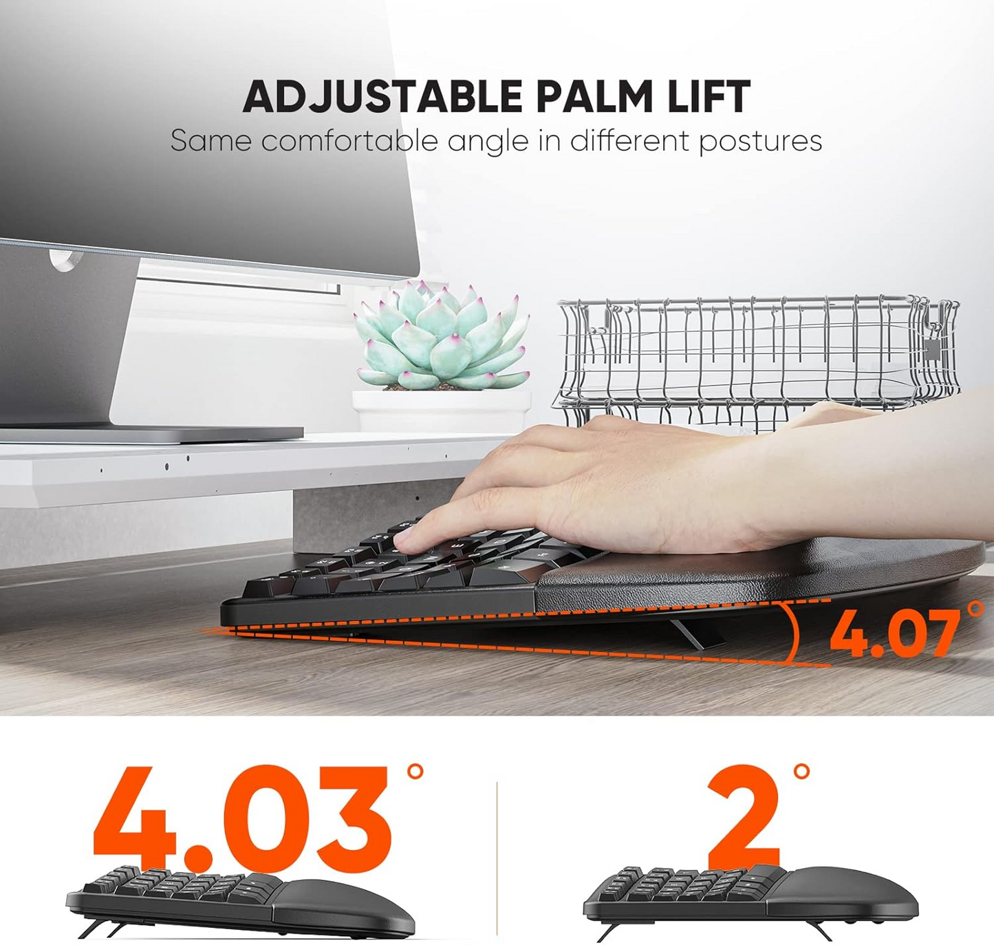 Meetion Wireless Ergonomic Keyboard and Mouse Combo - Split Keyboard Design