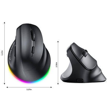 Meetion Wireless Ergonomic Vertical Mouse - Right-handed, RGB, Bluetooth