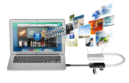 J5create USB 3.0 Multi-Adapter Gigabit Ethernet / 3-Port USB 3.0 HUB - JUH470