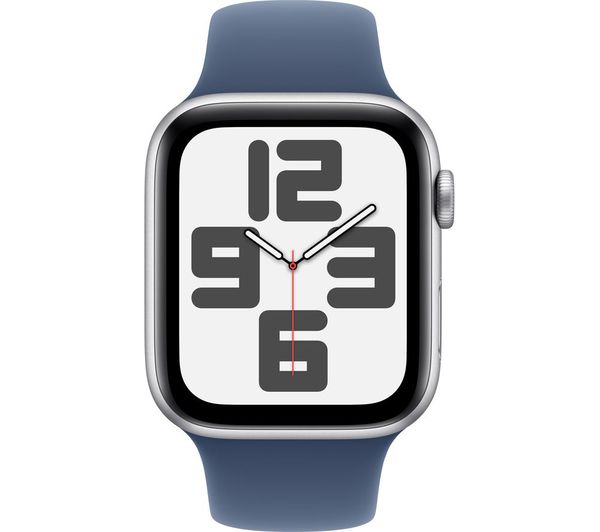 Apple Watch SE GPS Gen 2 44mm - Silver Aluminium with Denim Sport Band S/M