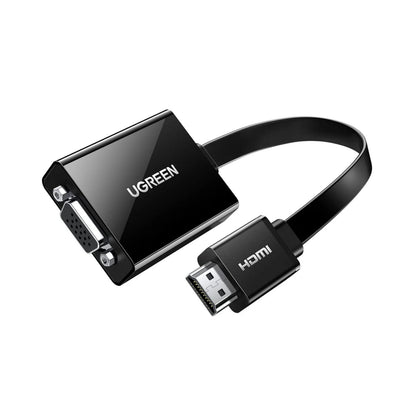 UGREEN HDMI to VGA Adapter, with 3.5mm Audio & Power Port – Black