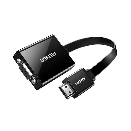 UGREEN HDMI to VGA Adapter, with 3.5mm Audio & Power Port – Black