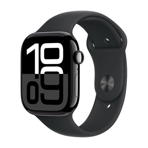 Apple Watch Series 10 GPS 46mm - Jet Black Aluminium with Black Sport Band S/M